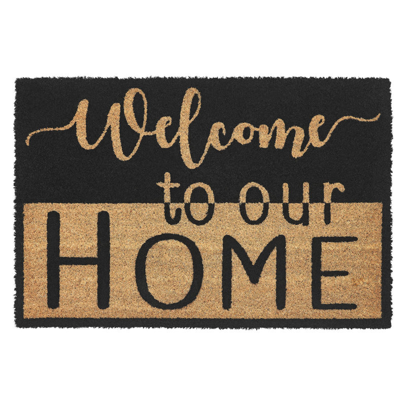 Tapis brun clair Timord Classics Welcome To Our Home, L 20 po x L 30 po