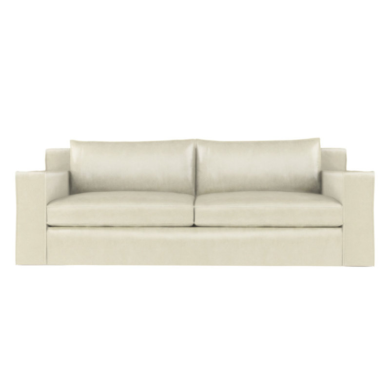 Canapé Mulberry, H 33 po x l 108 po x p 40 po, Cuir rétro albâtre, Naturel