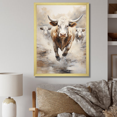 " Beige Cattle Stampede "