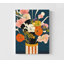 «Striped Vase Bouquet - Modern Floral Still Life», reproduction d'art