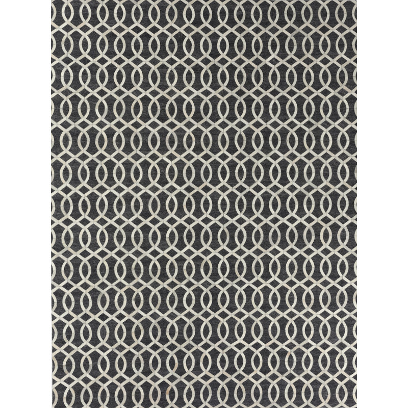 Berlin Cowhide Geometric Area Rug, Rectangle 8' x 11'