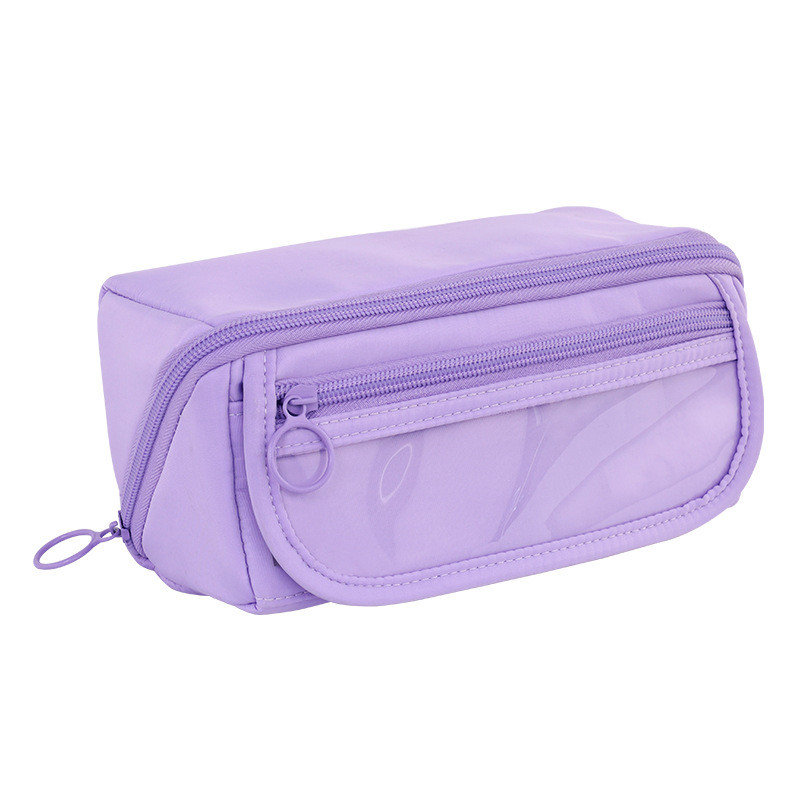 Étui à crayons Étui à crayons en tissu multicouche de style japonais et coréen Étudiant, Purple