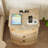 2 - Drawer Curved Nightstand With USB & Type-C Ports And Led Lighting, Storage Cabinet For Bedroom Or Living Room-346228045