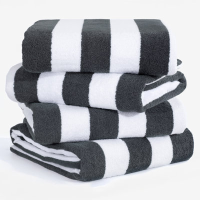Devontia Cabana Striped Beach Towels, 30x60 inch 4 Piece Oversize Pool Towels