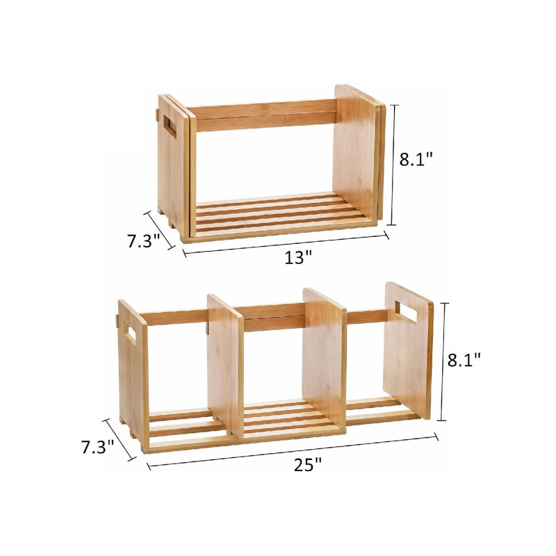 21cm H x 63.5cm W Bamboo / Rattan Standard Bookcase