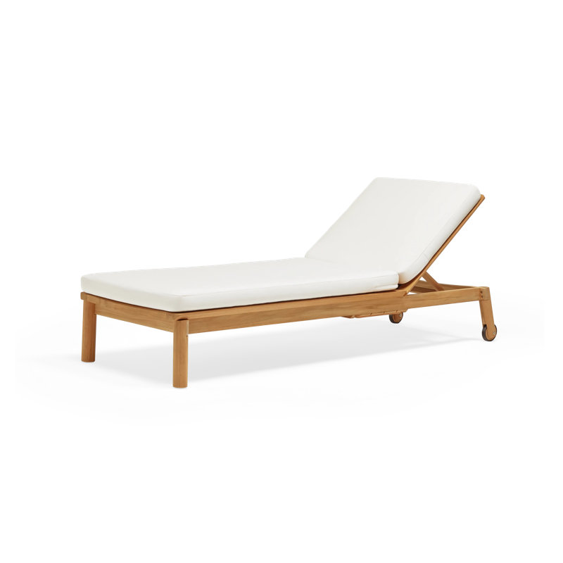Haven Outdoor Teak Chaise Lounge, Sunbrella Canvas