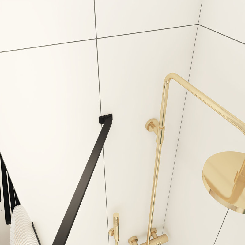Panneau de porte en verre fixe sans cadre avec verre cannelé l 33 po x H 58 po, Noir mat