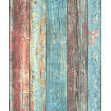 Woods and Wicker Collection Colorful Broad Wood Stripe Wallpaper Roll