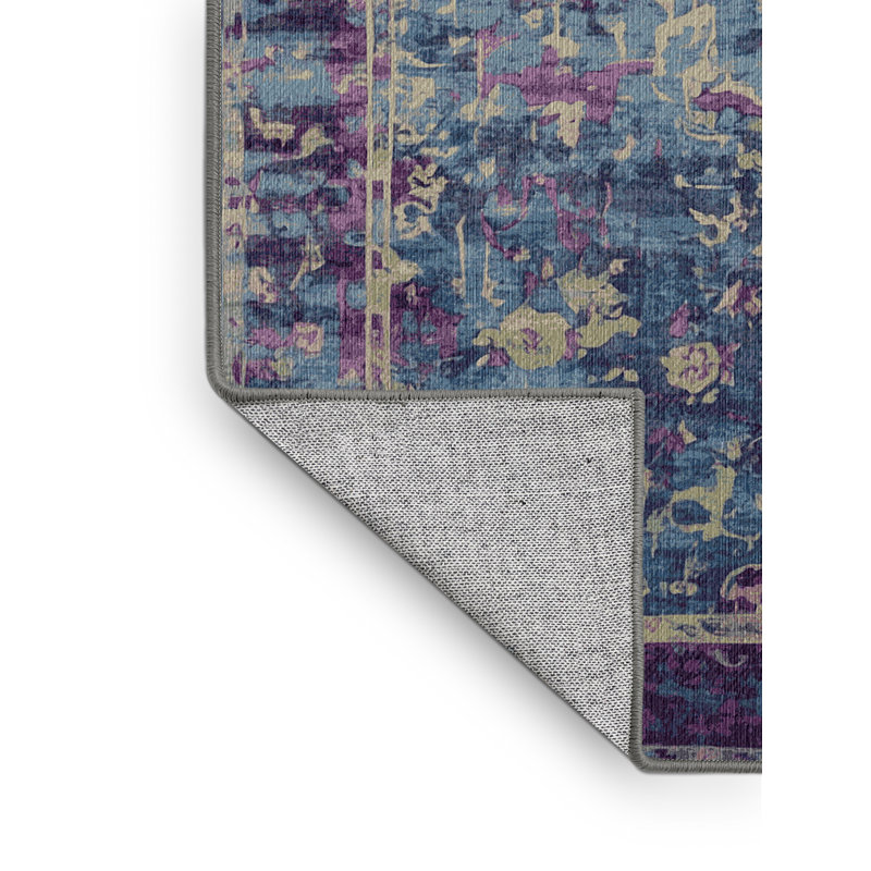 Machine Washable Gray Area Rug, Rectangle 5' x 7'