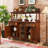 59.06"American-style brown solid wood storage side cabinet