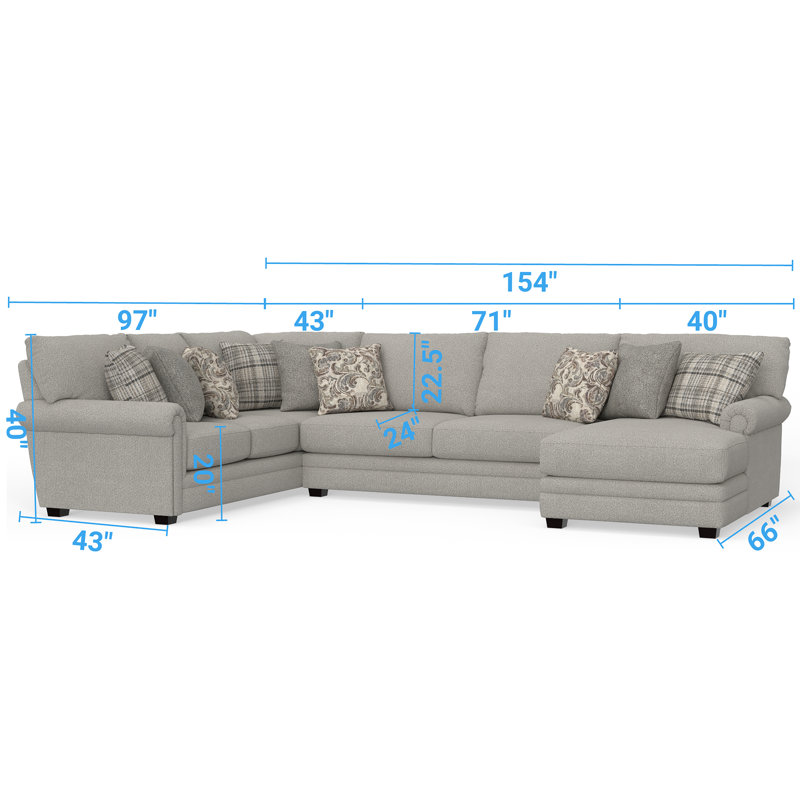 Emily - 3pc Sectional With Comfort Coil Seating And 9 Included Accent Pillows, Left Hand Facing