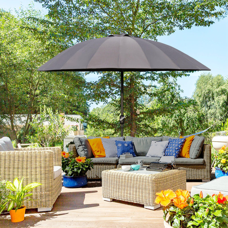 Parasol de jardin 8 'réglable, Gris foncé