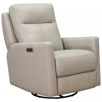 Ibis Power Headrest Top Grain Leather Swivel Glider Recliner by Birch Lane