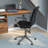 Mid-Back Designer Upholstered Swivel Executive Office Chair with Armrests-1860959584-1860959590
