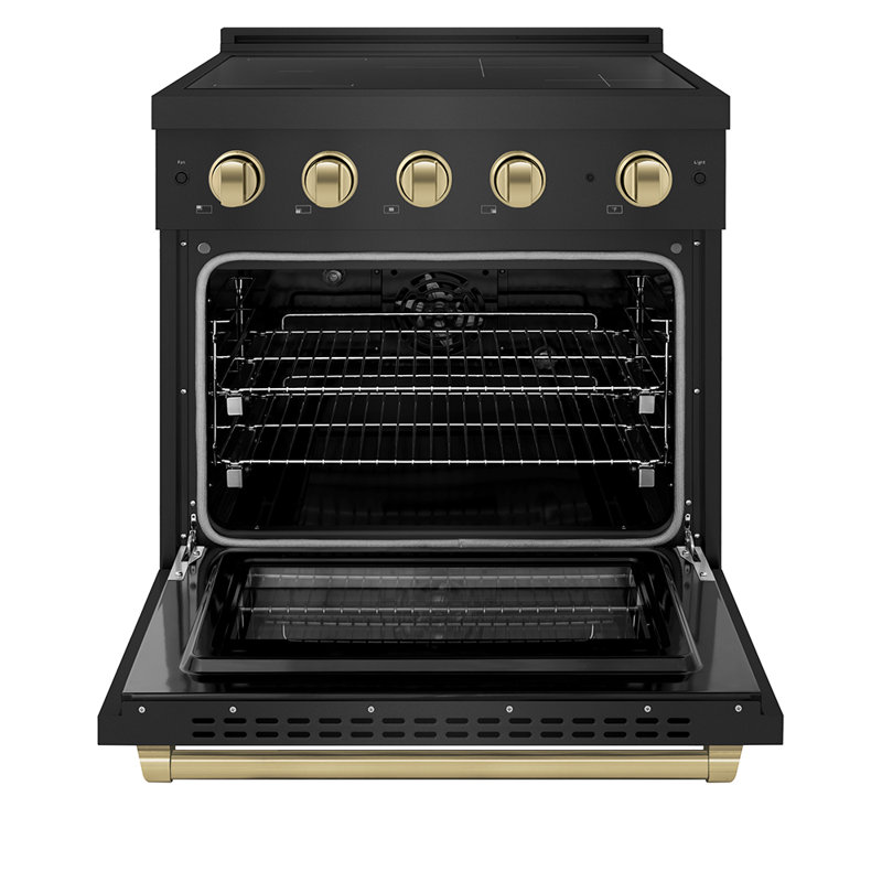 ZLINE Autograph 30 in. Paramount Induction Range with 4 Element Cooktop & Matte Black Accents, Champagne Bronze