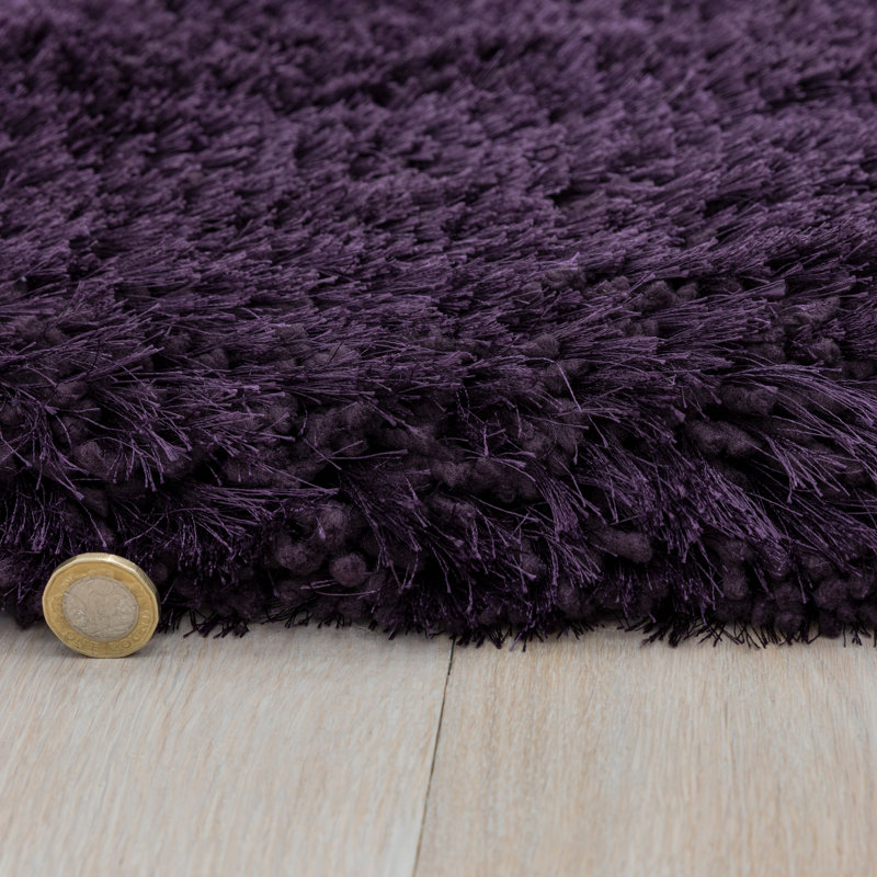 Plush Deep Pile Shaggy Purple Rug, Rectangle 200 x 300cm