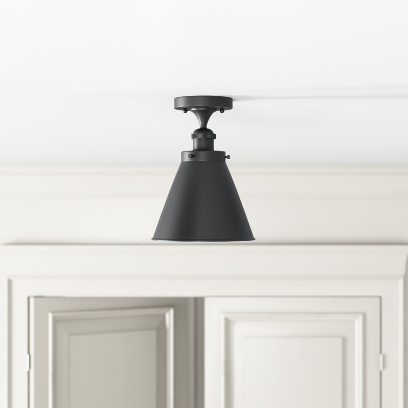 Plafonnier semi-encastré 7 po Donovan, Noir mat, Ampoule non incluse