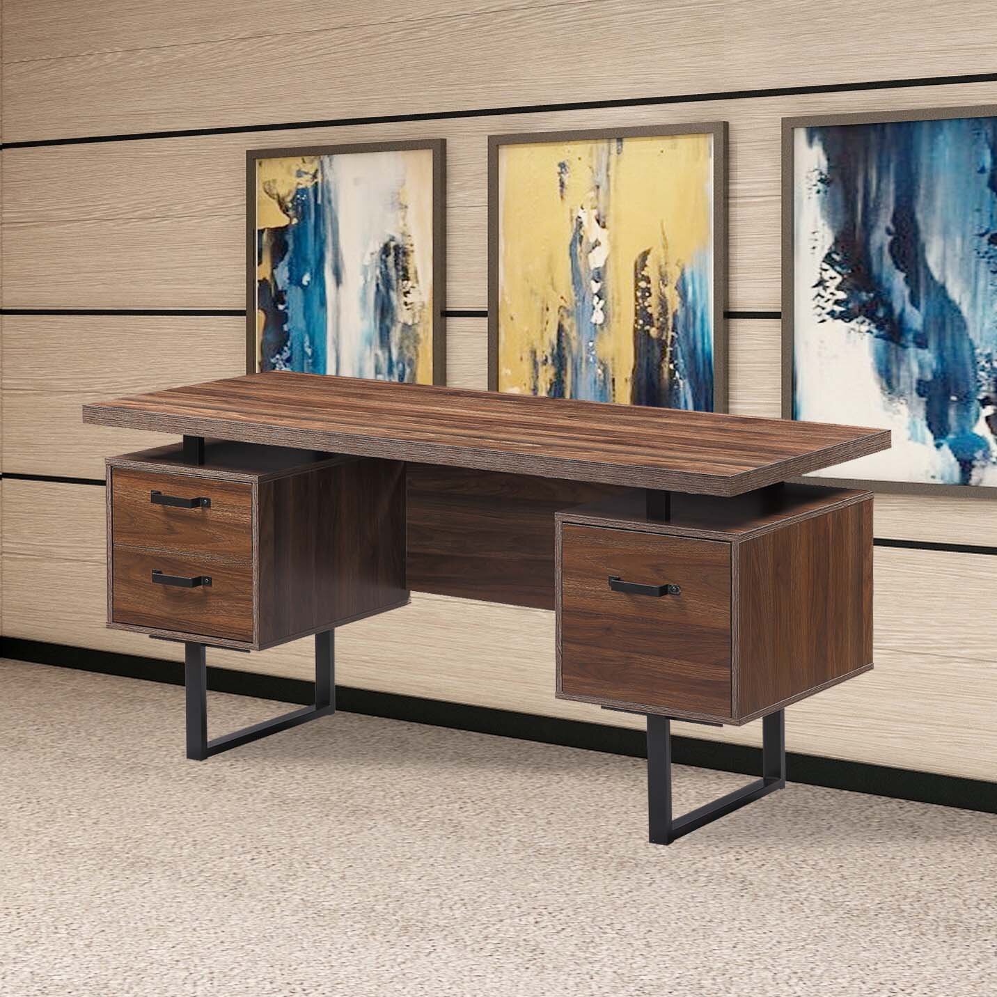 17 Stories Metal Base Computer Desk | Wayfair