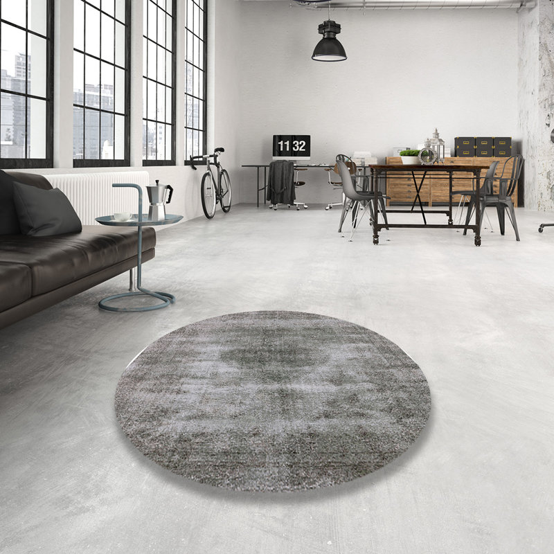Tapis 100% Mid-Century moderne lavable à la machine 1862, Rond 8 pi