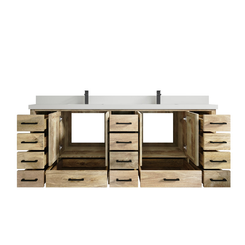 Ensemble de meuble-lavabo double 84 po Malibu, Blanc