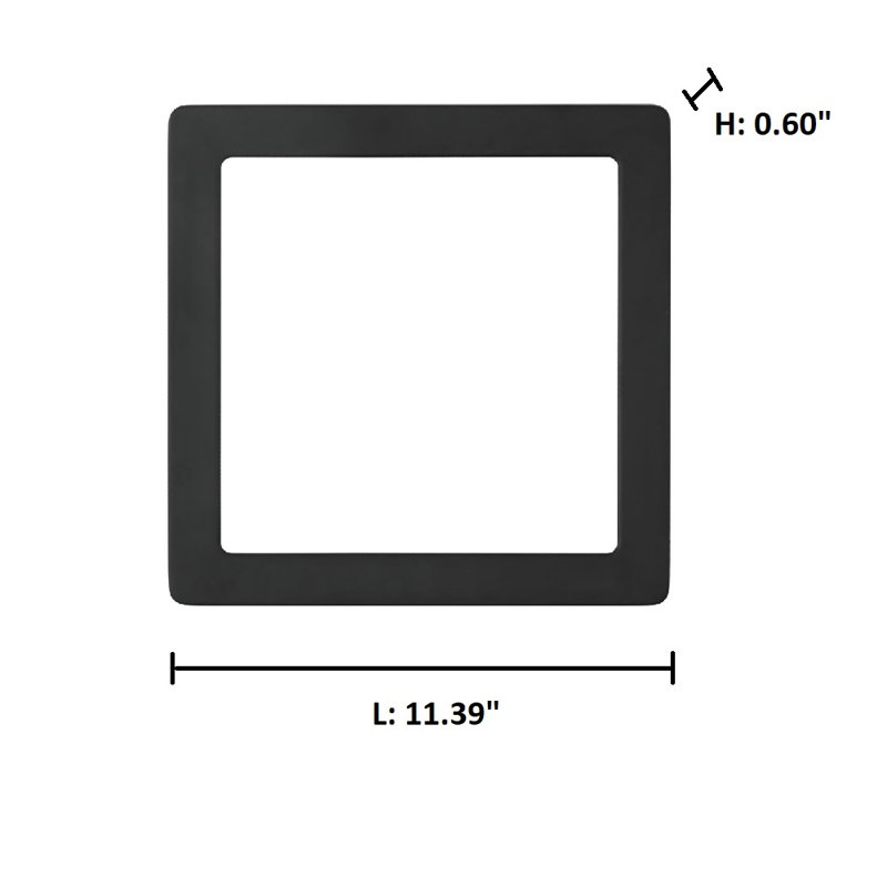 Lentille 9-s garniture Chilmark, Noir mat, H 11,39 po x l 11,39 po x P 0,6 po