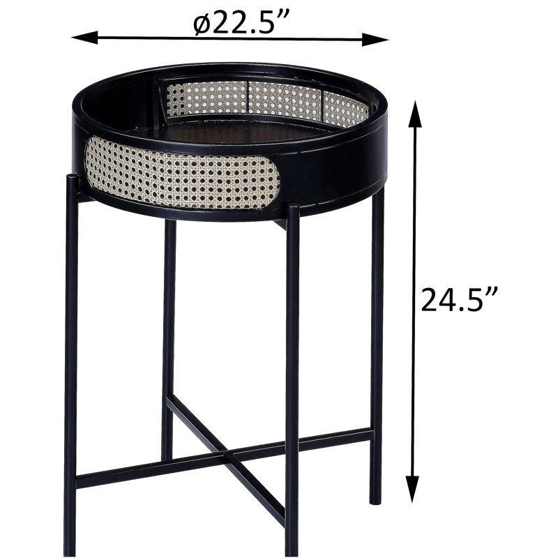 Table de bout noire avec plateau