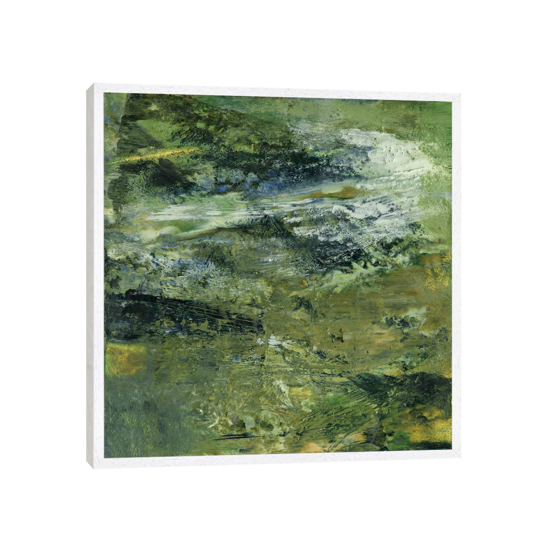 Encaustic Tile In Green III von Sharon Gordon - Galerie-umwickelte Leinwand Giclée