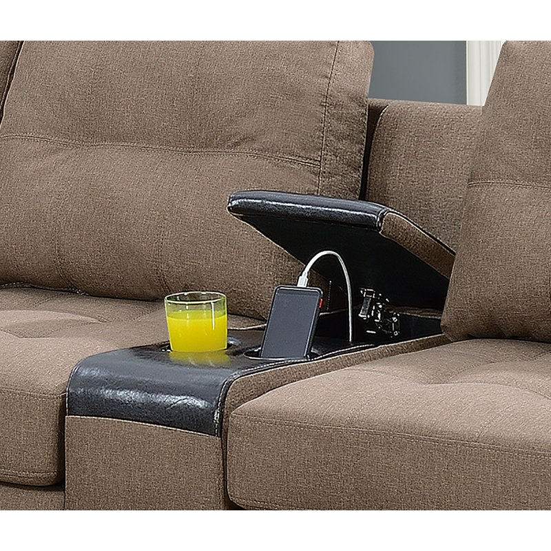 Burson Reversible Corner Sofa, Light Coffee