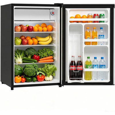 Mini réfrigérateur compact à porte simple de 4,5 pieds cubes avec congélateur intégré, contrôle de température à deux zones, 7 thermostats réglables, tablettes amovibles, économie d'énergie silencieuse pour le dortoir, le bureau et la chambre à coucher, argent