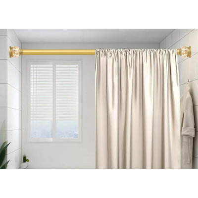 Shower Curtain Rod 27 to 86 Inch,1 Inch Diameter Shower Rod, No Drilling Tension Curtain Rod for Window, Adjustable Spring Tension Rod,Gold