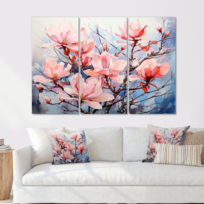 «Lavish Magnolia Tree IV - Magnolias», ensemble de reproductions d'art mural