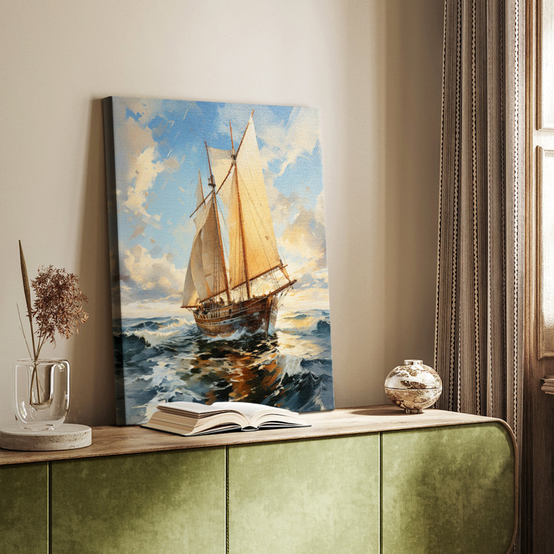NAUTICAL Series CCCC - Toile tendue avec châssis de qualité supérieure - Prêt à être accroché, H 18 po x l 12 po