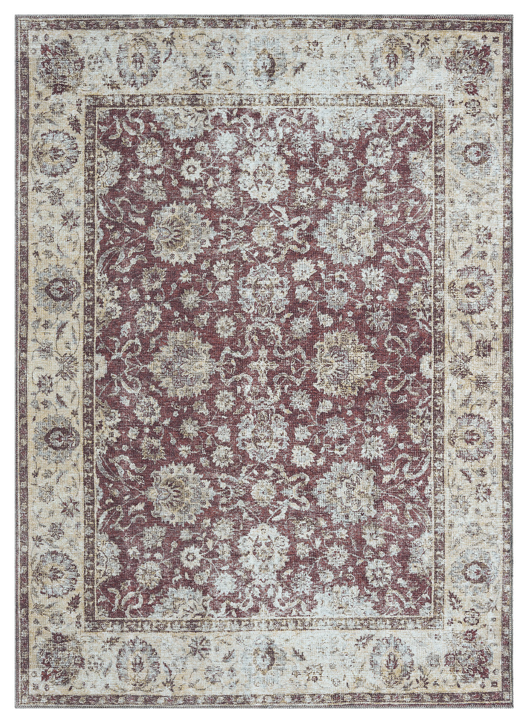 Bungalow Rose Remington Washable Red Area Rug | Wayfair