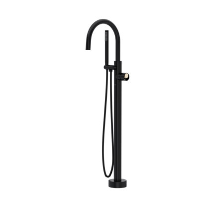 Eclissi Single Hole Floor Mount Tub Filler Trim with C-Spout