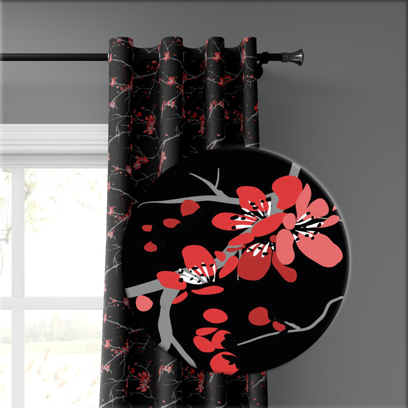 Paire de rideaux semi-transparents avec œillets Maiko02, l 50" x L 84"