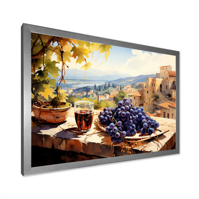«Mauve Vineyard Tuscan balcon Views - Wine», art mural