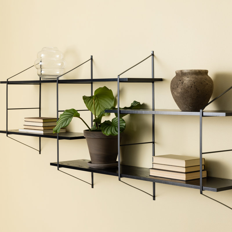 Dormer 4 Piece Bracket Shelf, Black