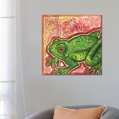 Little Green Frog by Lynnette Shelley - Wrapped Canvas Print