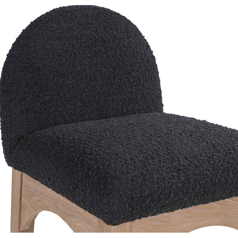 Tabouret de comptoir Waldorf, Naturel, Bouclé noir