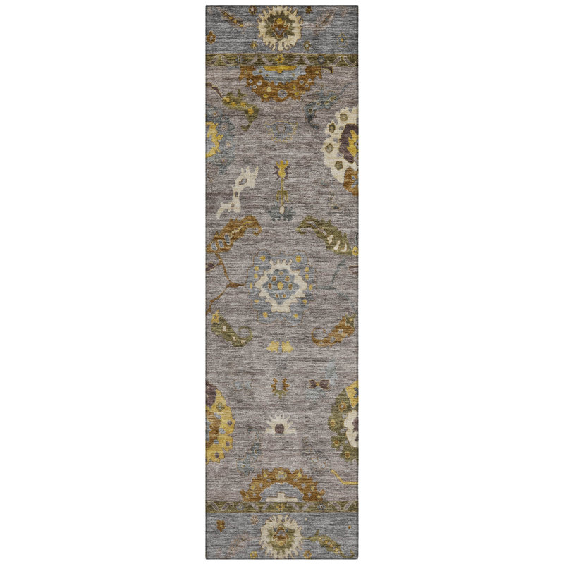 Machine Washable Indoor/Outdoor Kaczor ACN2229 Global Rug, Runner 2'3" x 7'6"
