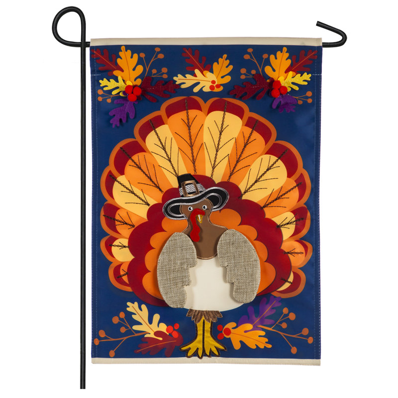 2 côtés en polyester 18 x 13 po de thanksgiving turquie drapeau de jardin