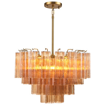 12" / 24" Dimmable Modern Tiered Gold Chandelier for Dining Room