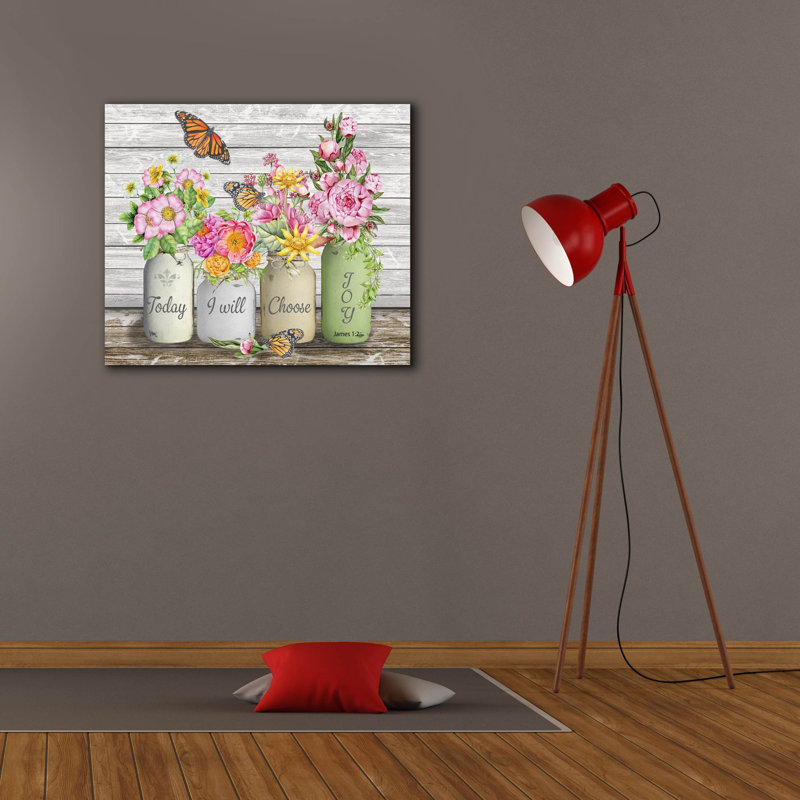 «Bouquets Of Inspiration E» par Jean Plout, art mural sur toile, H 26 po x l 30 po x P 1,5 po