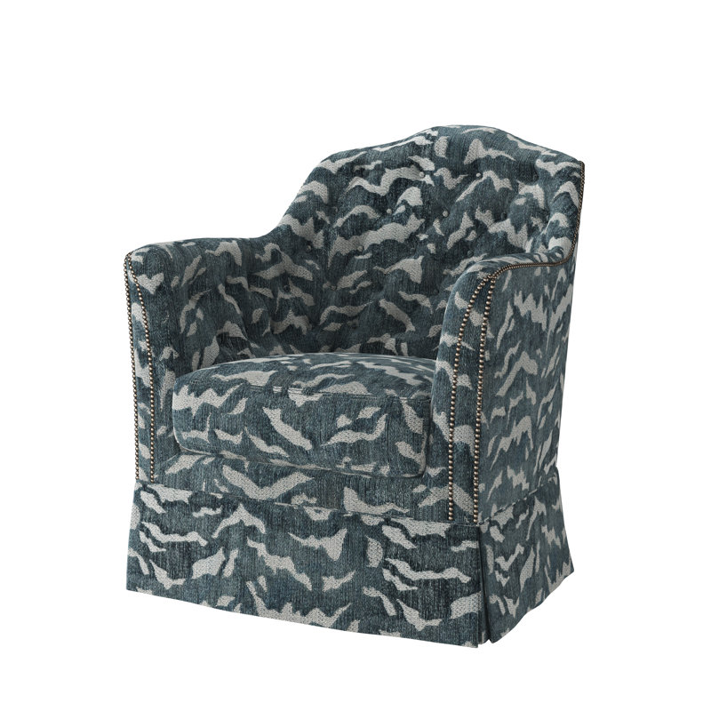 Fauteuil d'appoint Catriona, Tigre denim, Laiton rétro petit