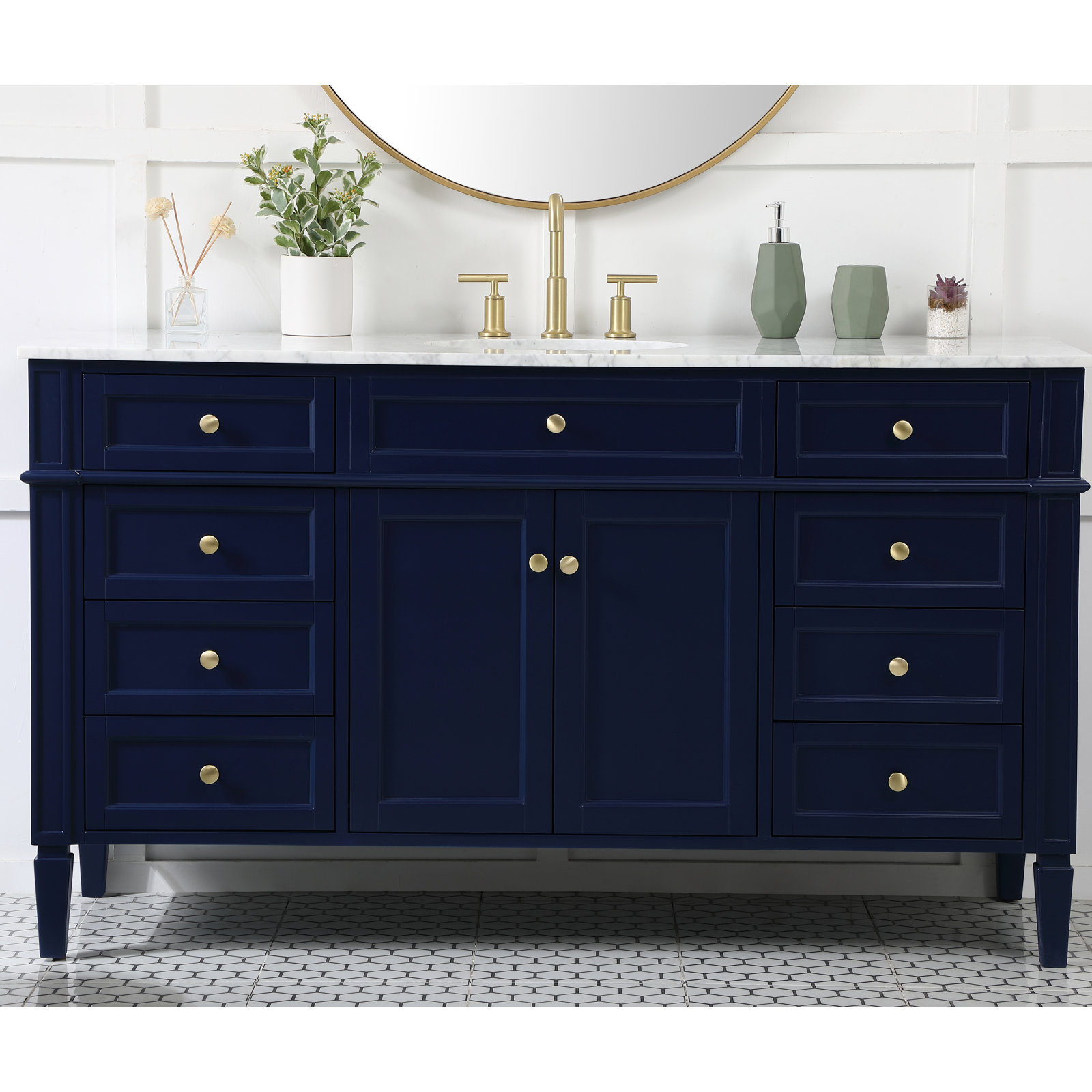Rivers 60'' Single Bathroom Vanity, Blue