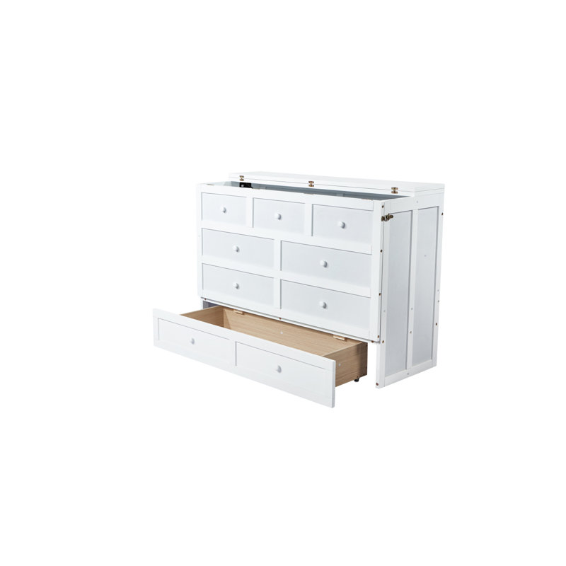 Lit double escamotable avec rangement et station de charge