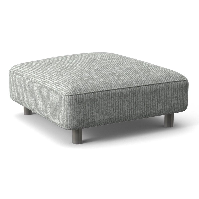 Avanni Outdoor Ottoman, Silver, White Sunbrella 6063-000