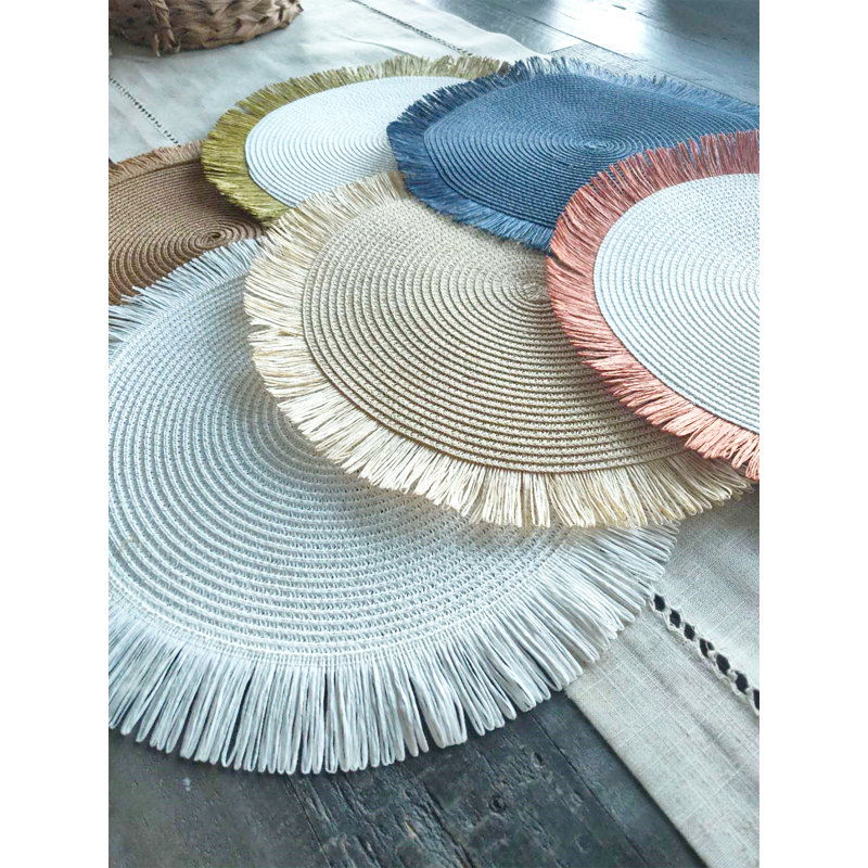 Almehdi Polypropylene Round Placemat, Natural