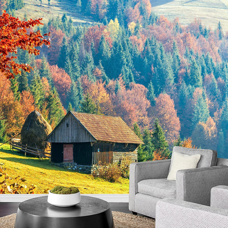 Forest Nature Landscape Peel & Stick Border, 66" L x 96" W