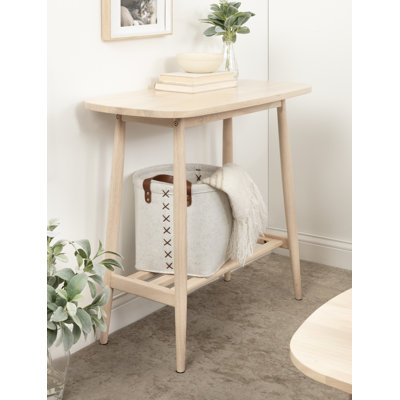 Tiered Rectangle Console Table with Storage